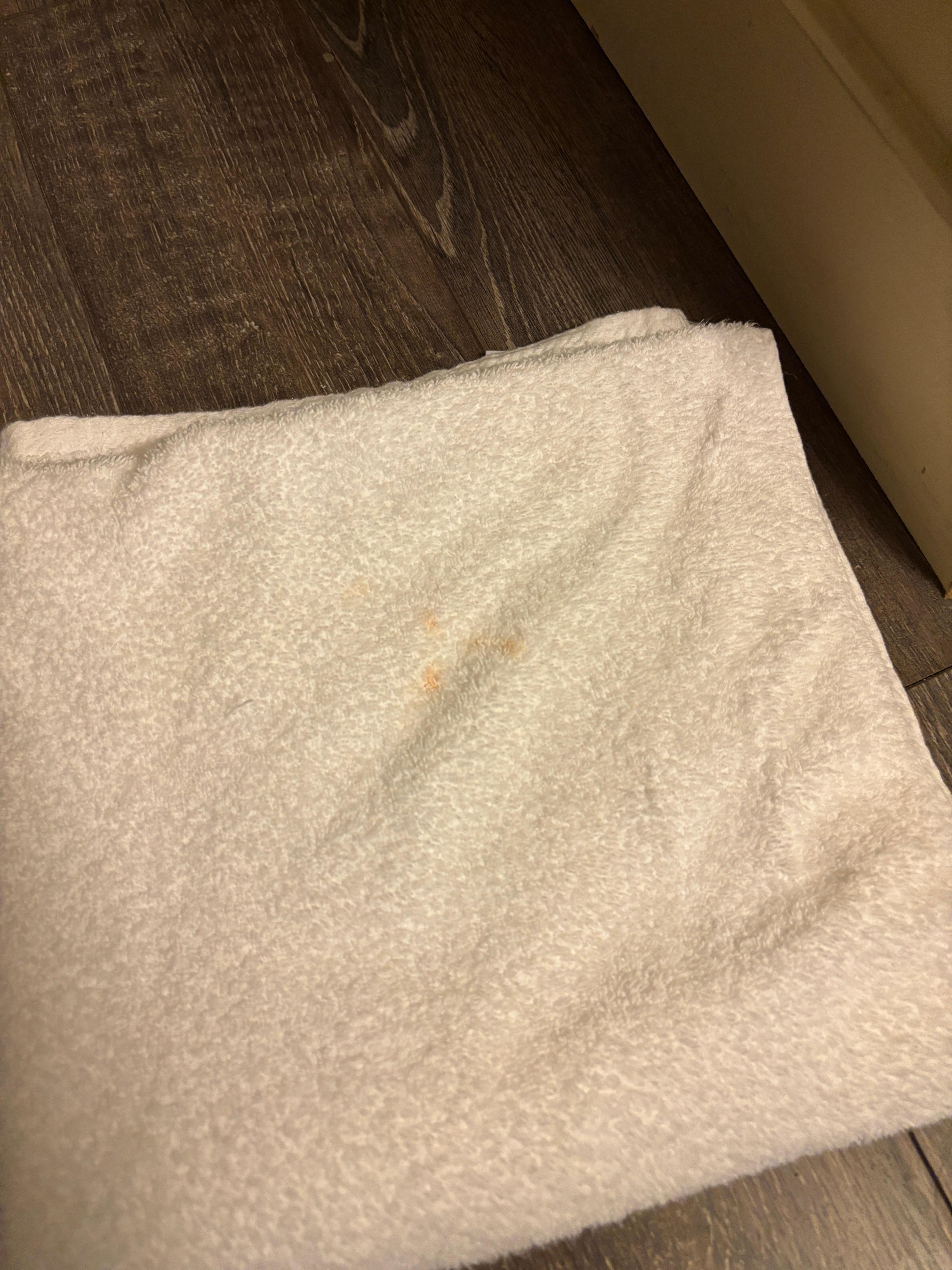 Stained towel