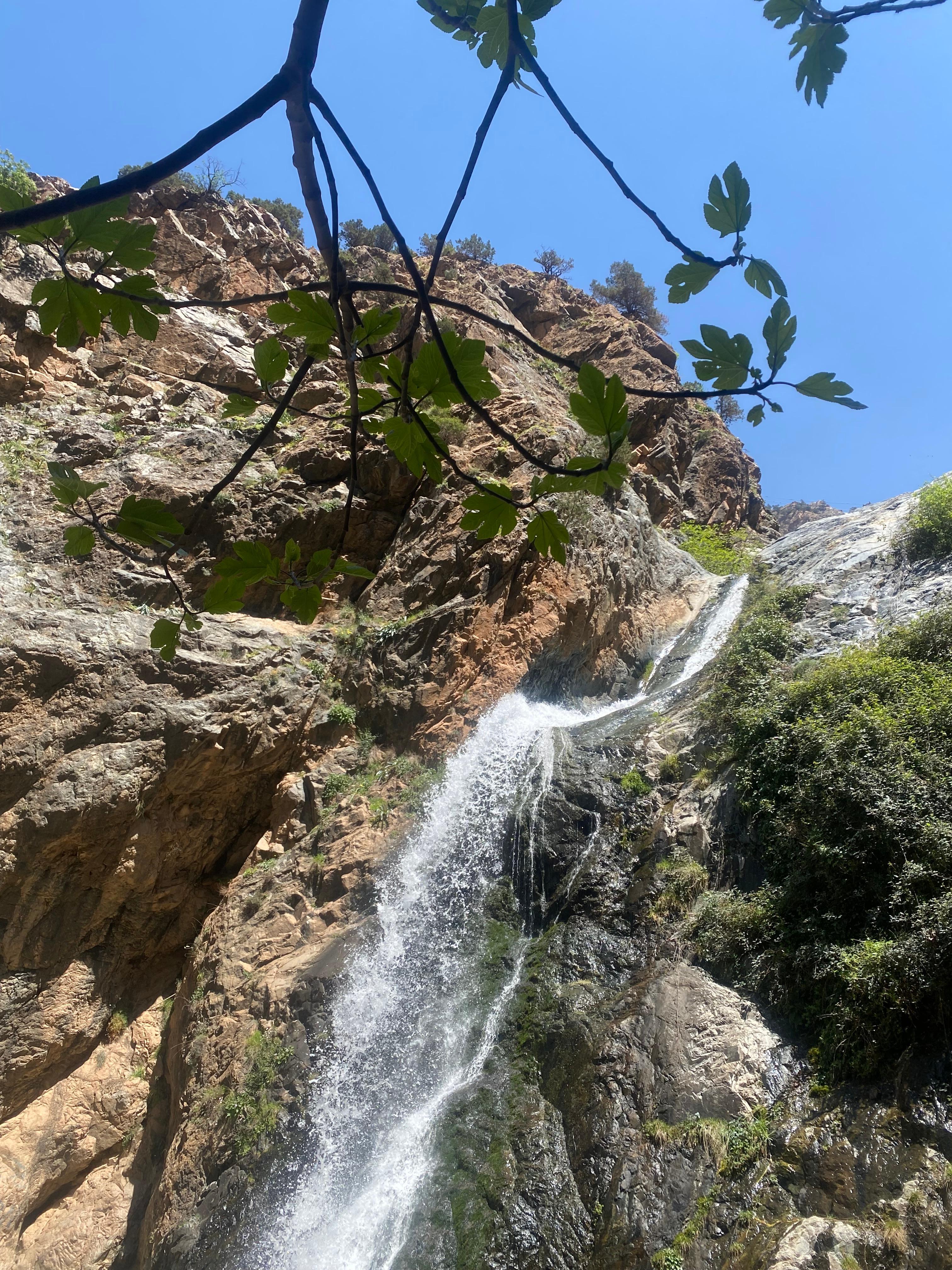 excursion to ourika waterfall, booked by rashid. tour was led by a berber who helped me climb this mountain  in flip flops (wear real shoes)