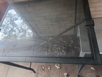 Caked dirt on patio furniture