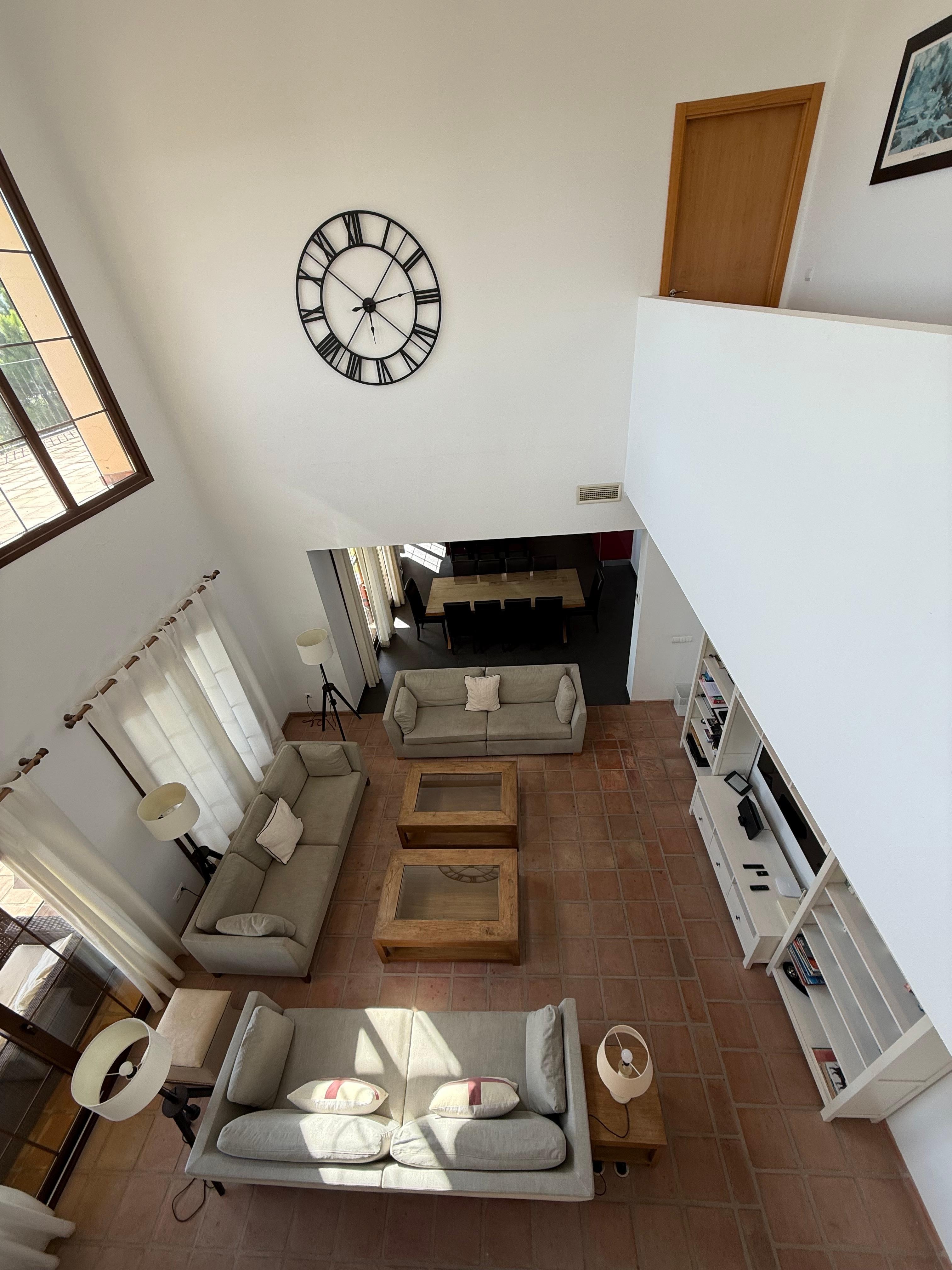 View from the mezzanine by the front door. 