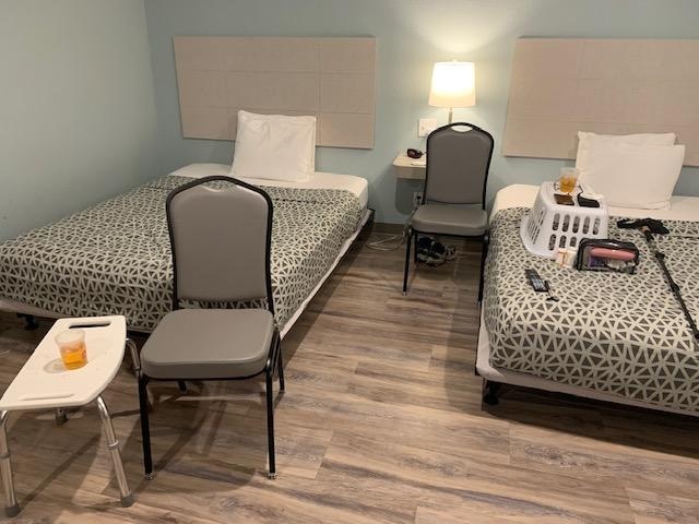 Only place to sit in the room.