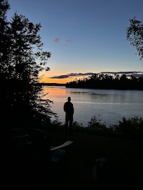 Sunset over the water.