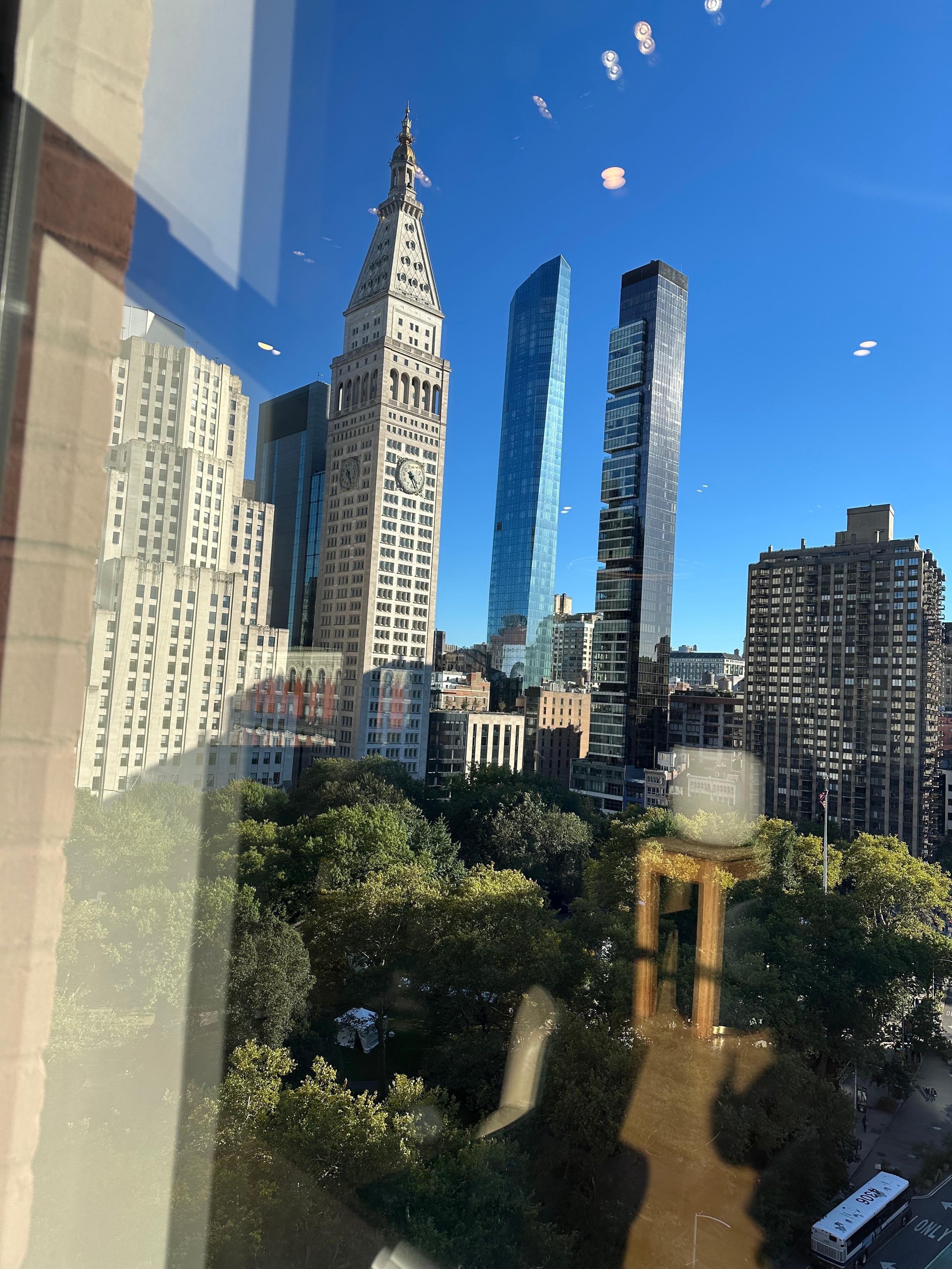 City view from the balcony