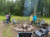 Dancing around the fire pit