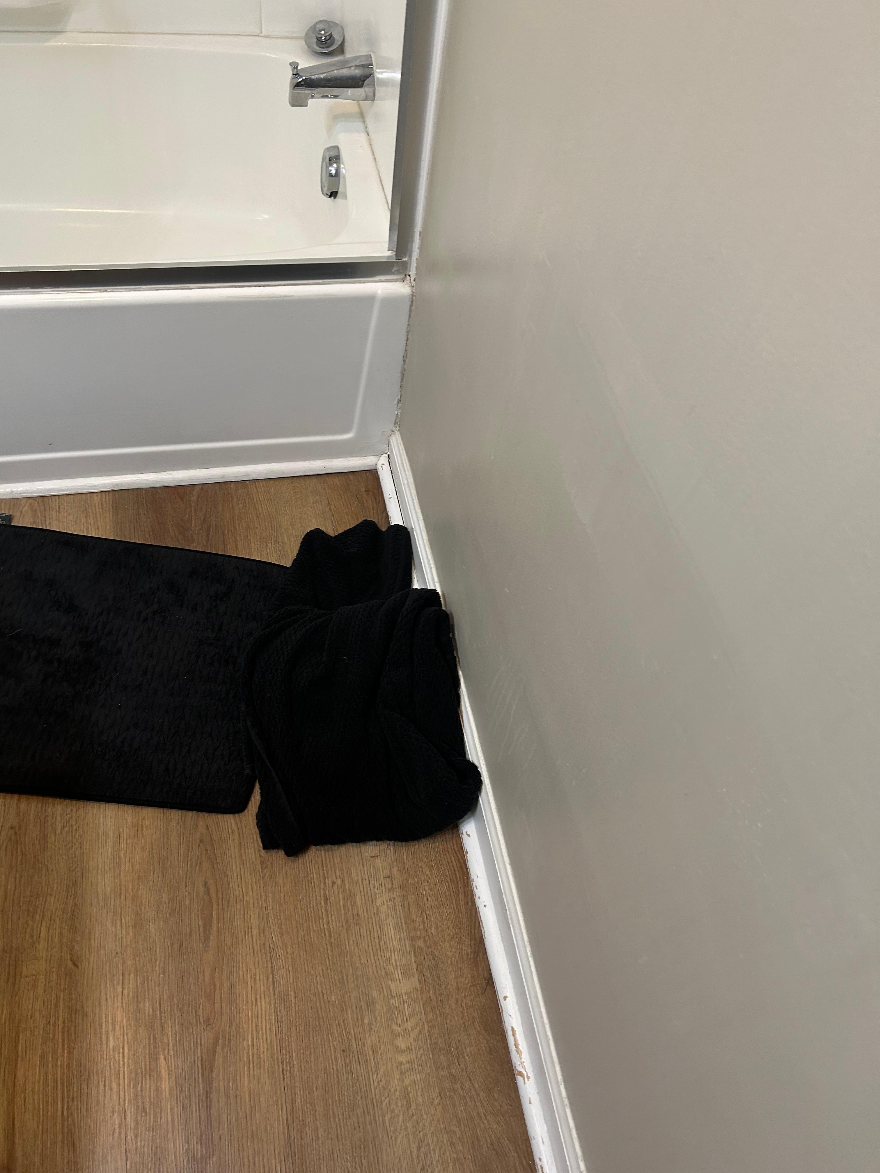 Dirty towels in bathroom