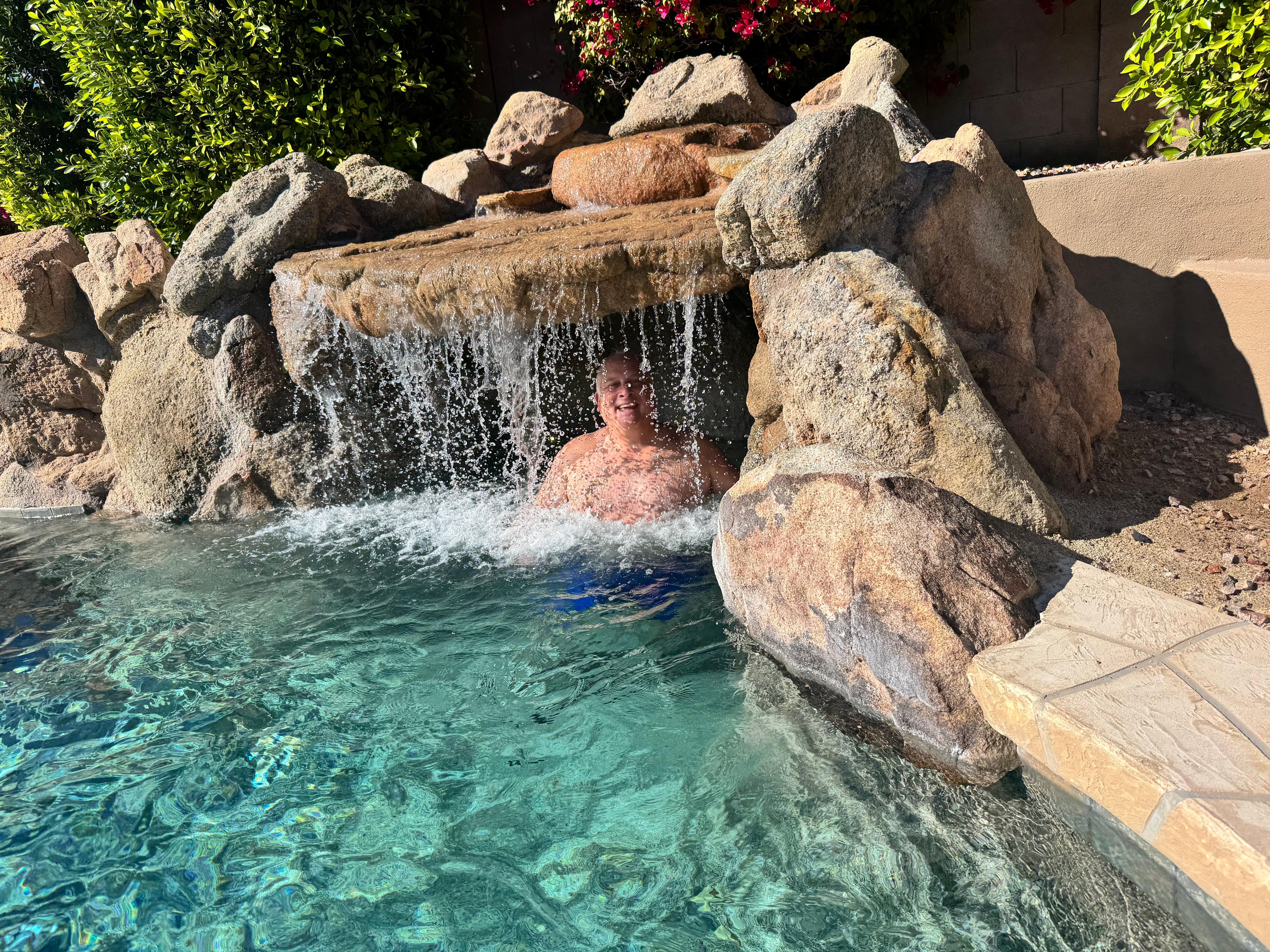 Even though it was cold for February, the pool was warm and the grotto was awesome. 