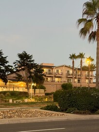 Driving up to the resort and spa