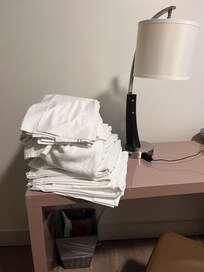 Sheets and towels dumped off when requested housekeeping cleaning.