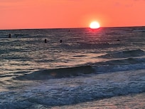 Sunset just across the street