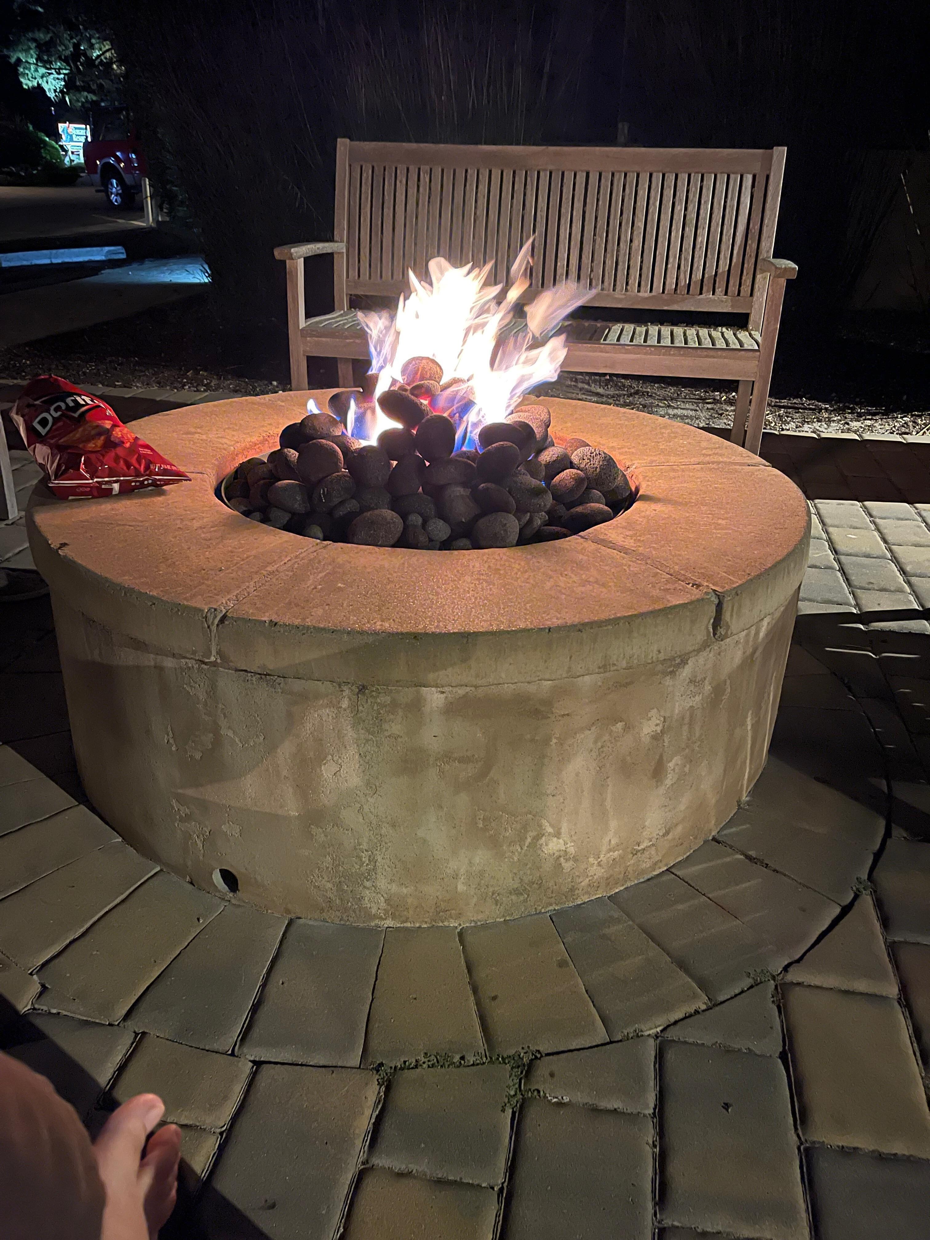Fire pit was cool to hang out on a chilly night