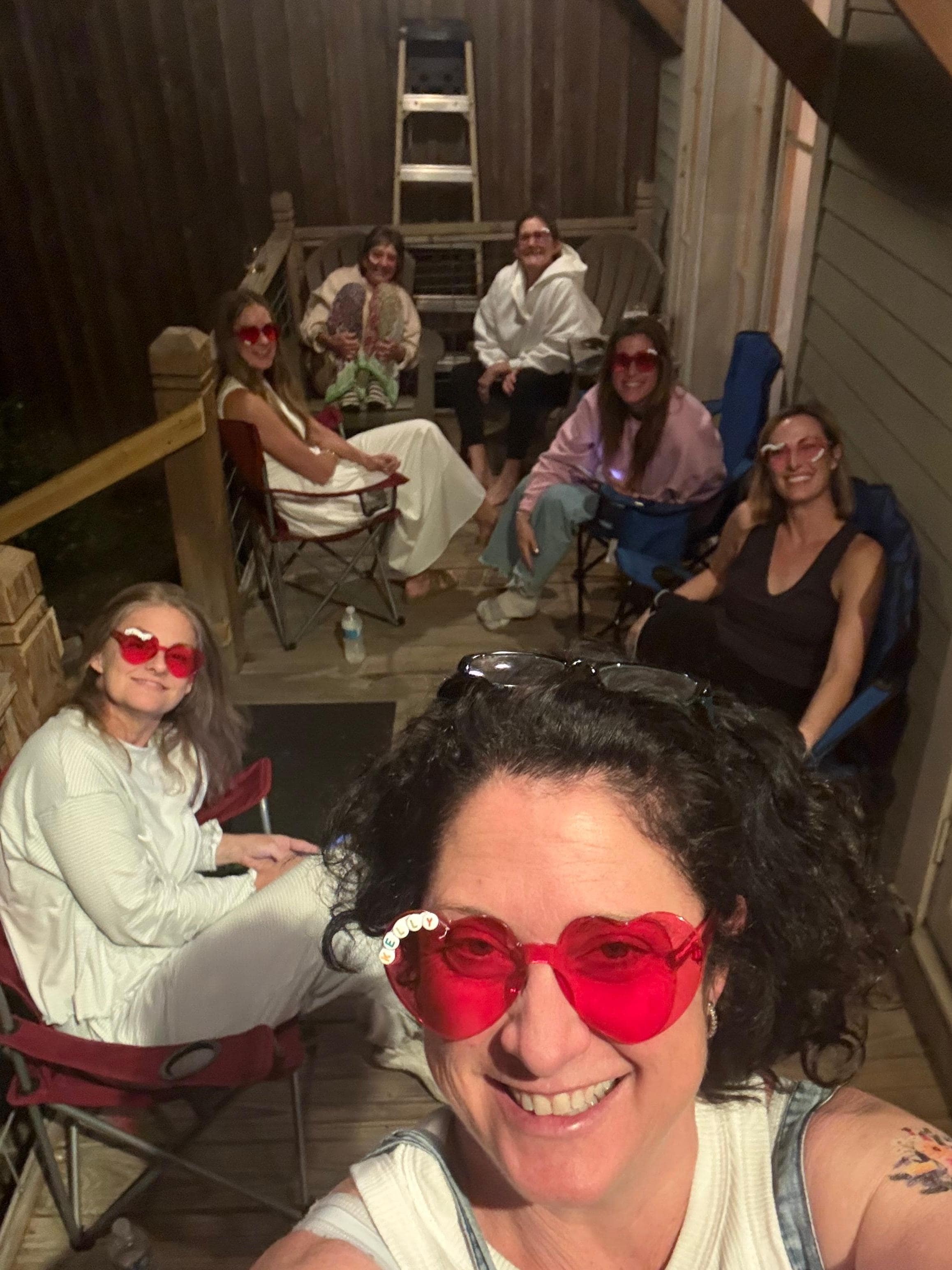 Hanging on the back porch 