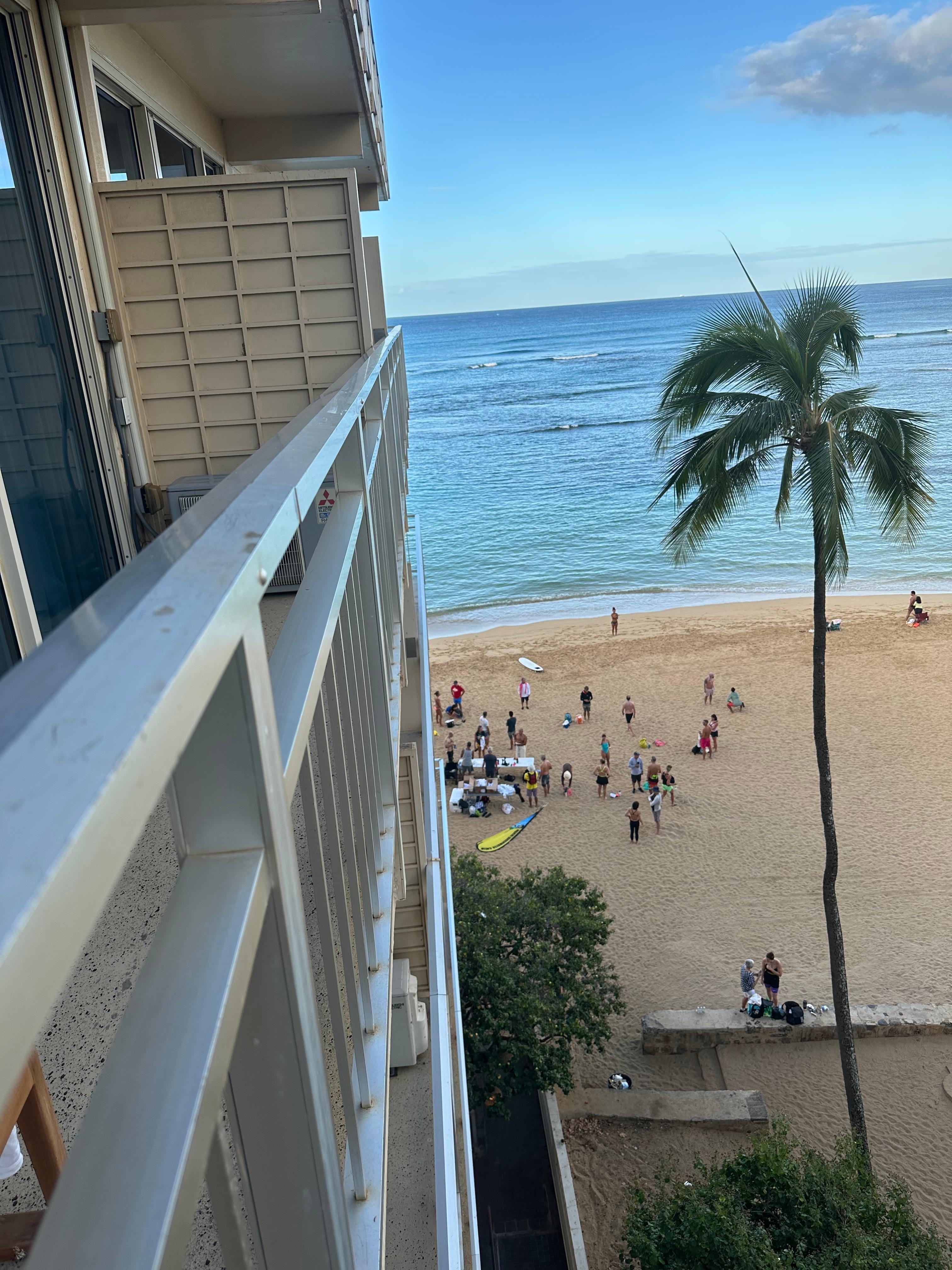View from balcony of the beach