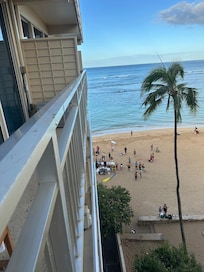 View from balcony of the beach