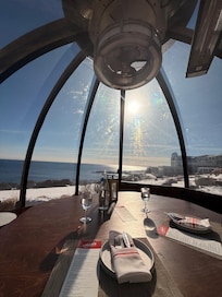 The snow globe in front of Nicks Lobster Shack