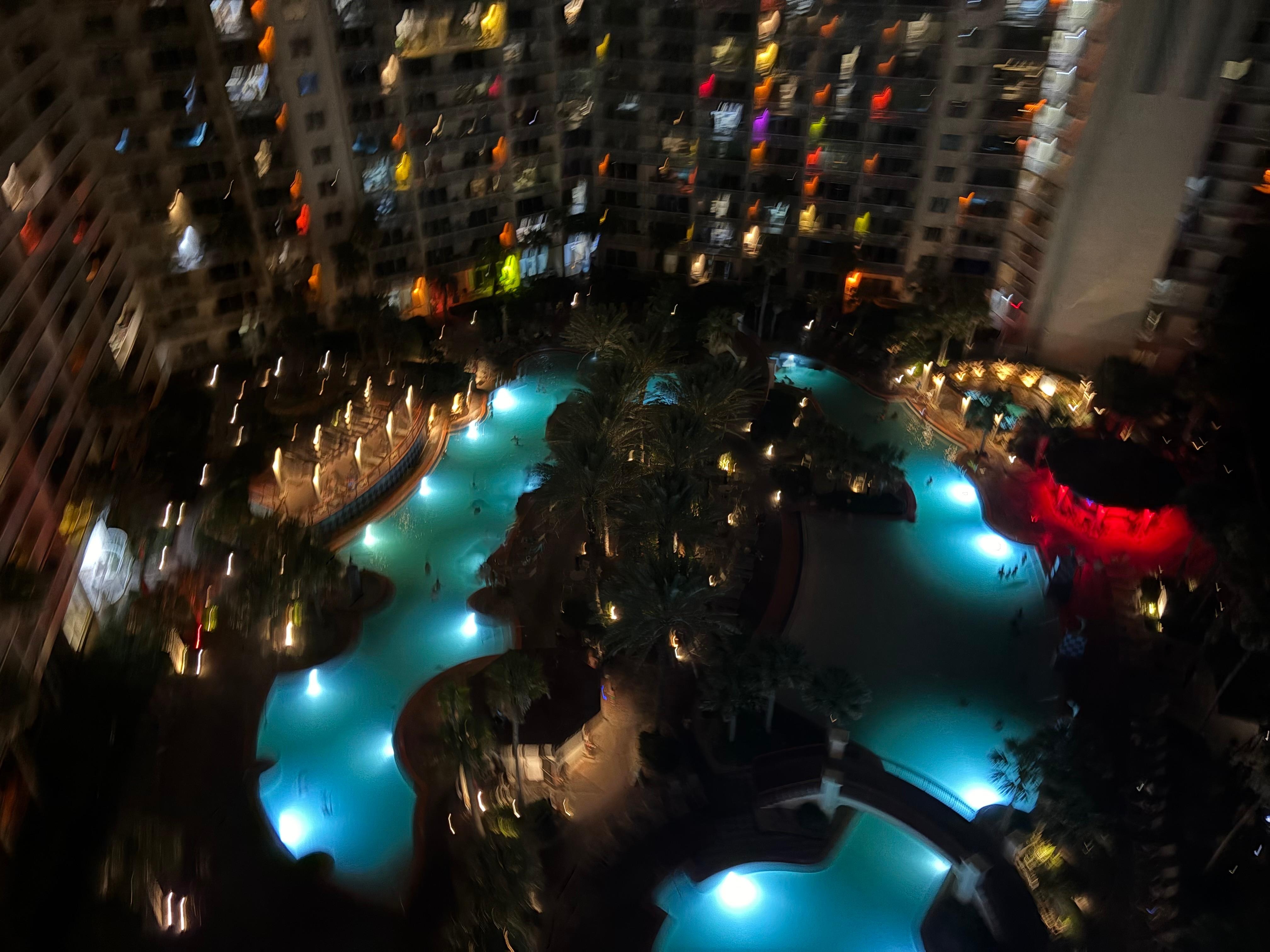  View of pool at night