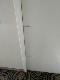 Bathroom door hard to onto move,