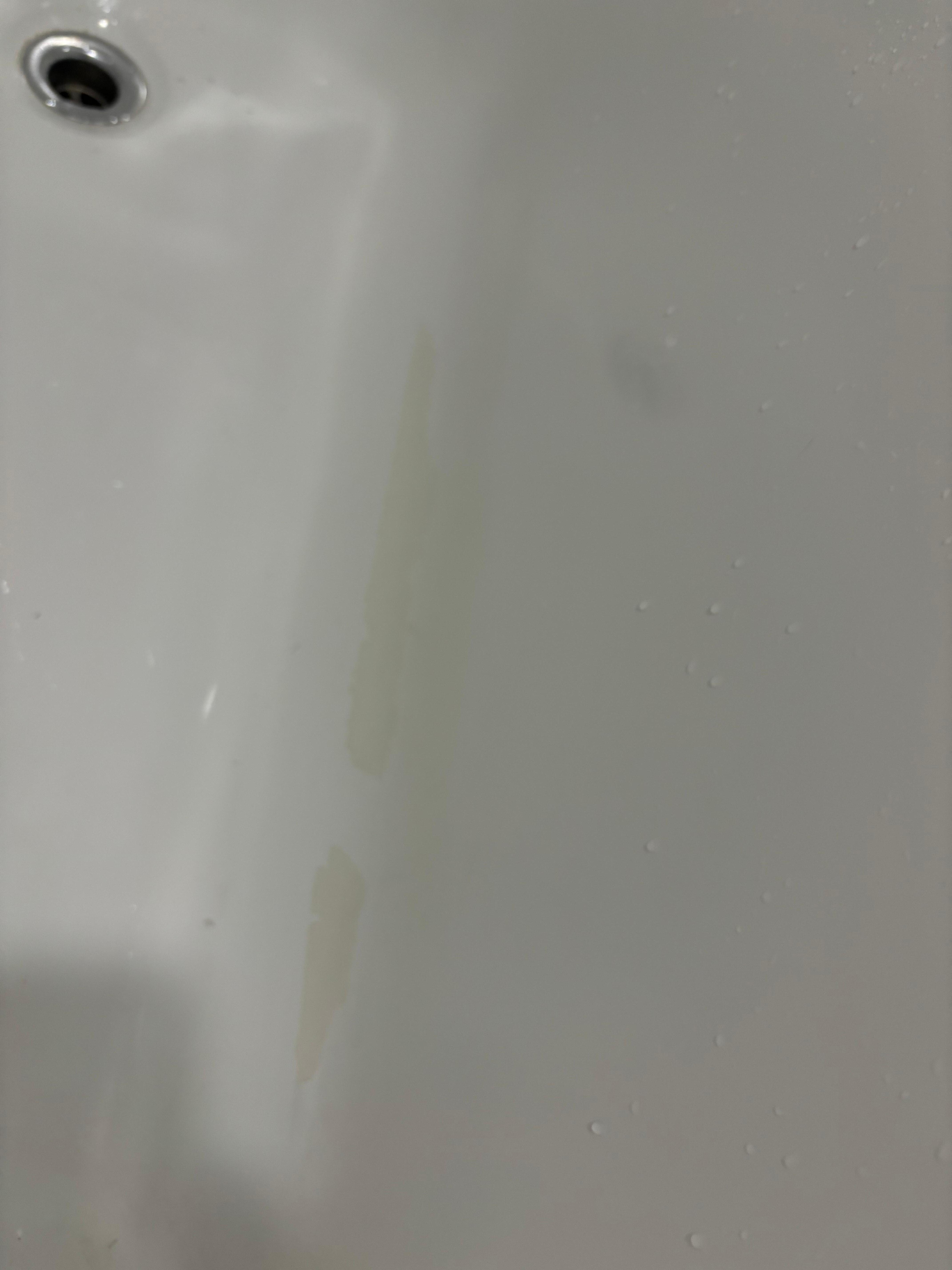 Paint chipping off tub. It was flaking off when there was water in it