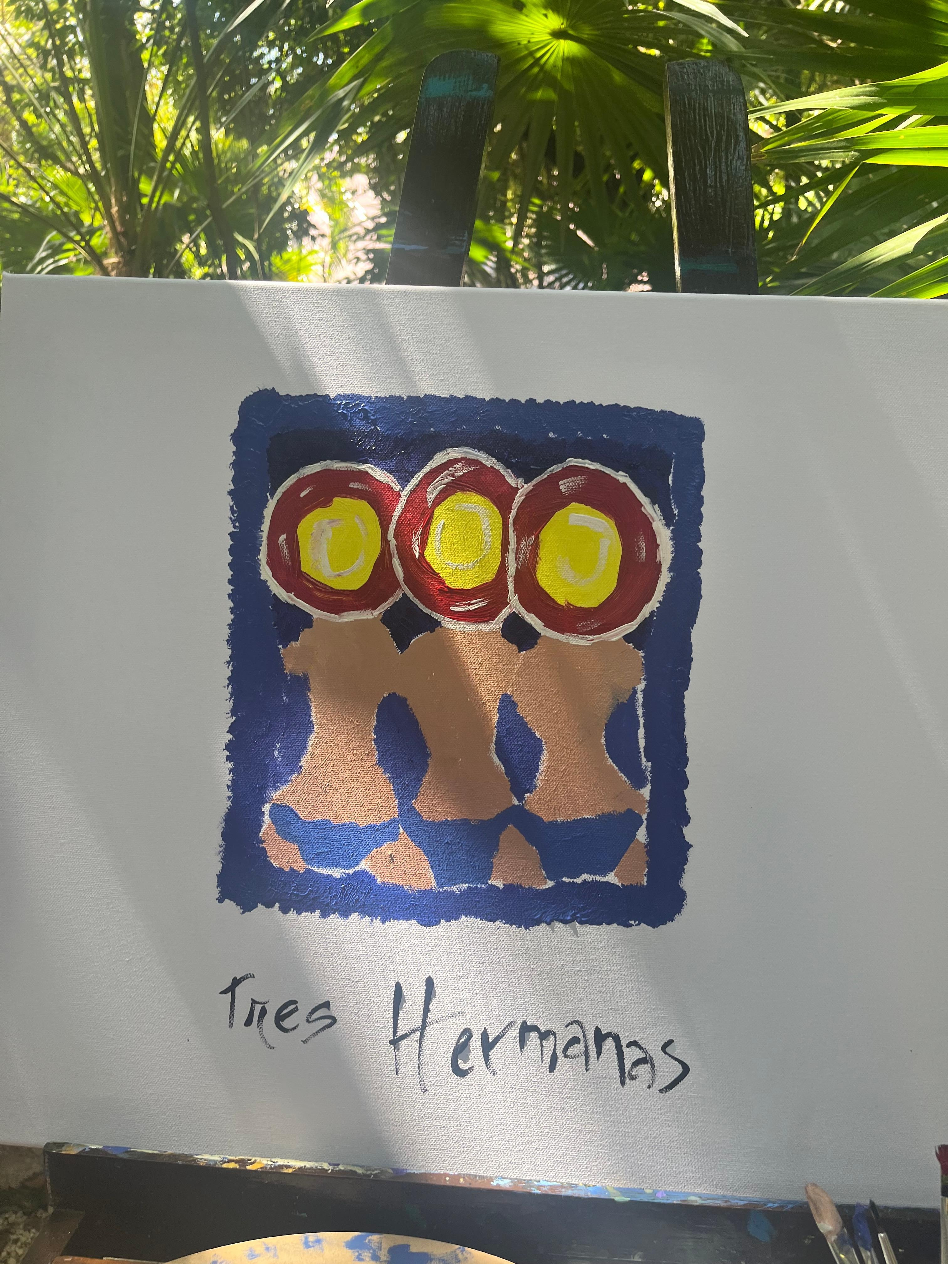 Painted a memory for our sister trip - the resort has a grove supplied with art supplies and canvases for guests to paint if they want