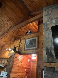 In the loft of the cabin