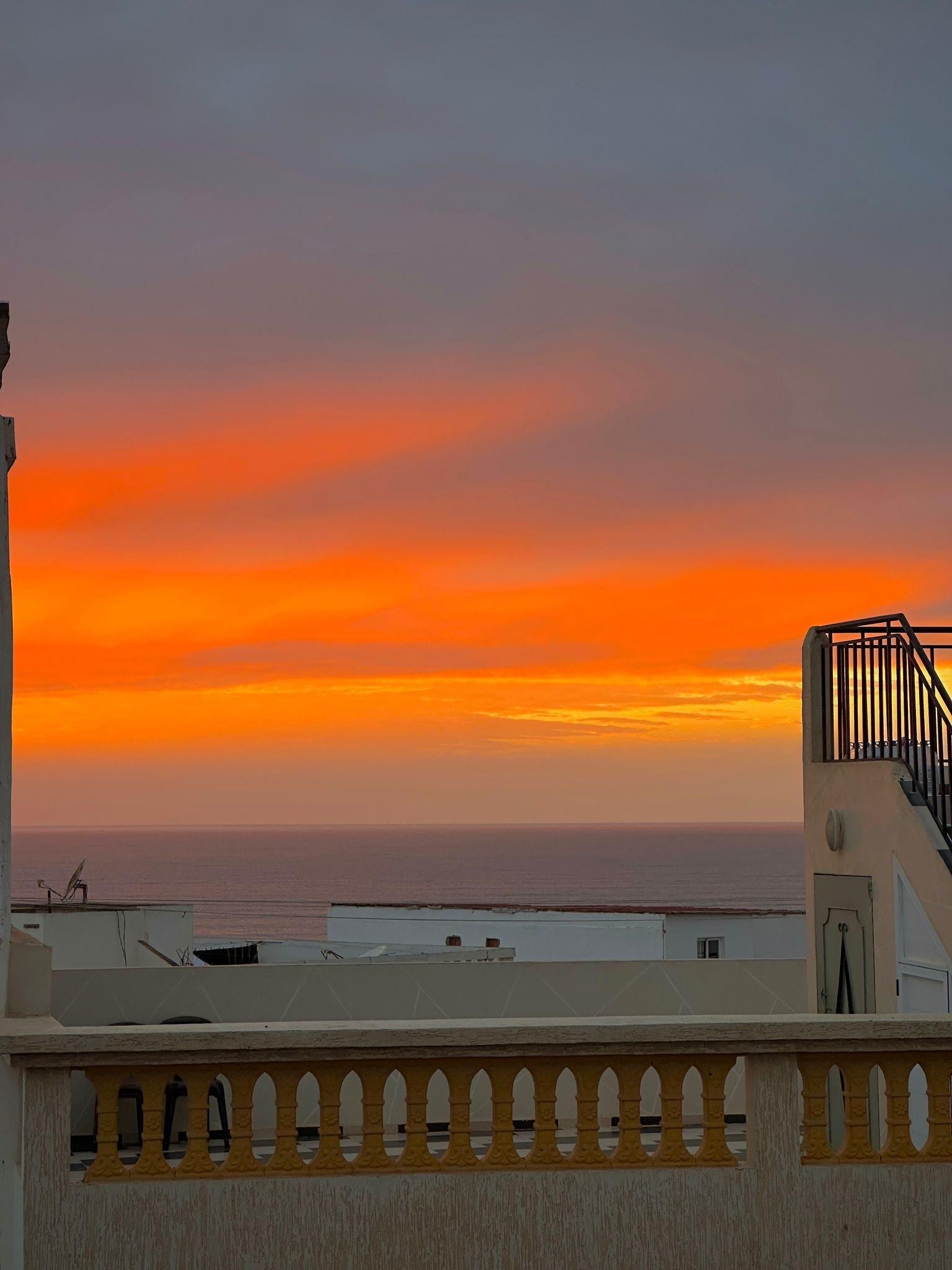 Beautiful sunset view from the terrace 