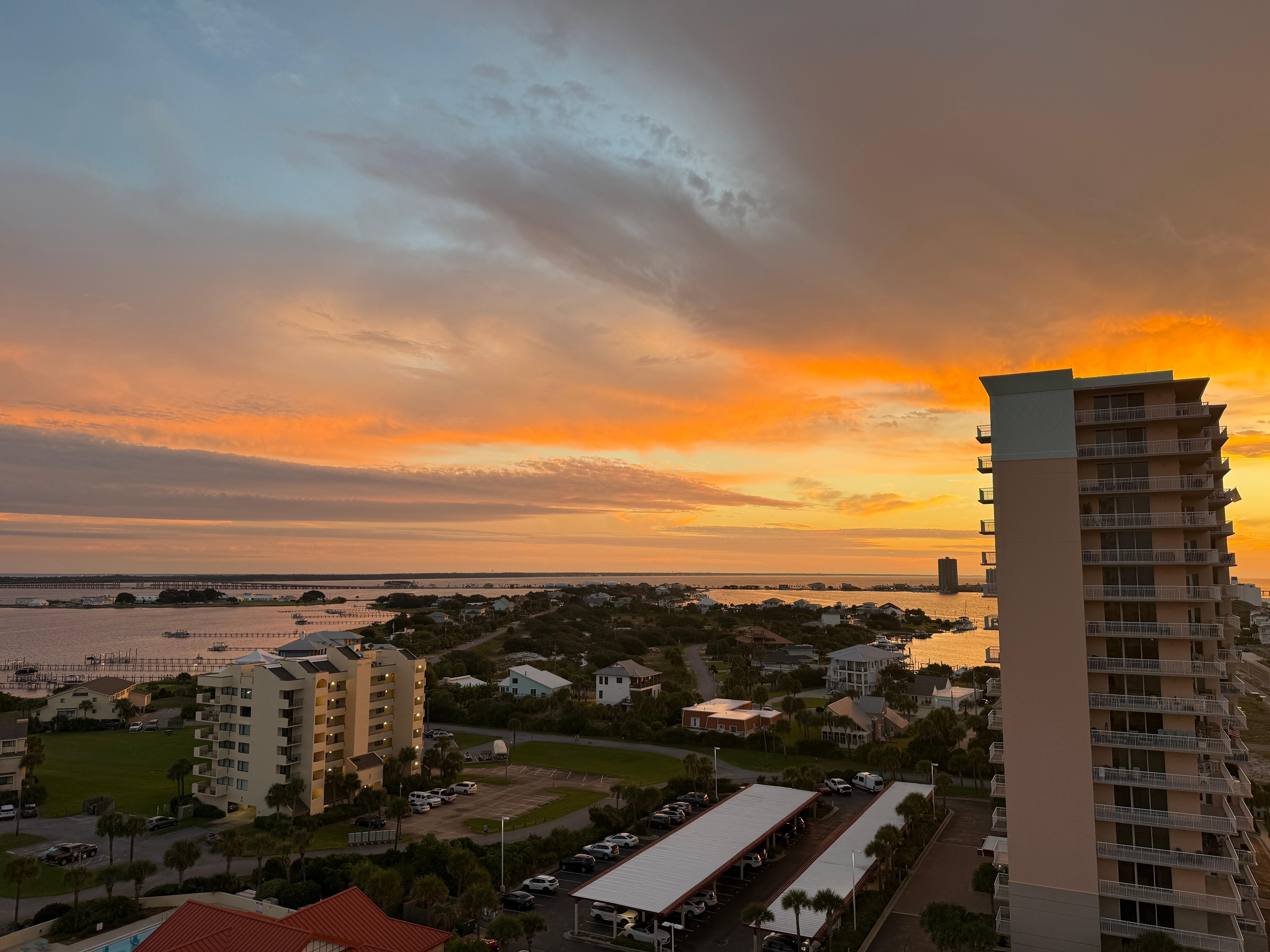 Sunrise view from the balcony 