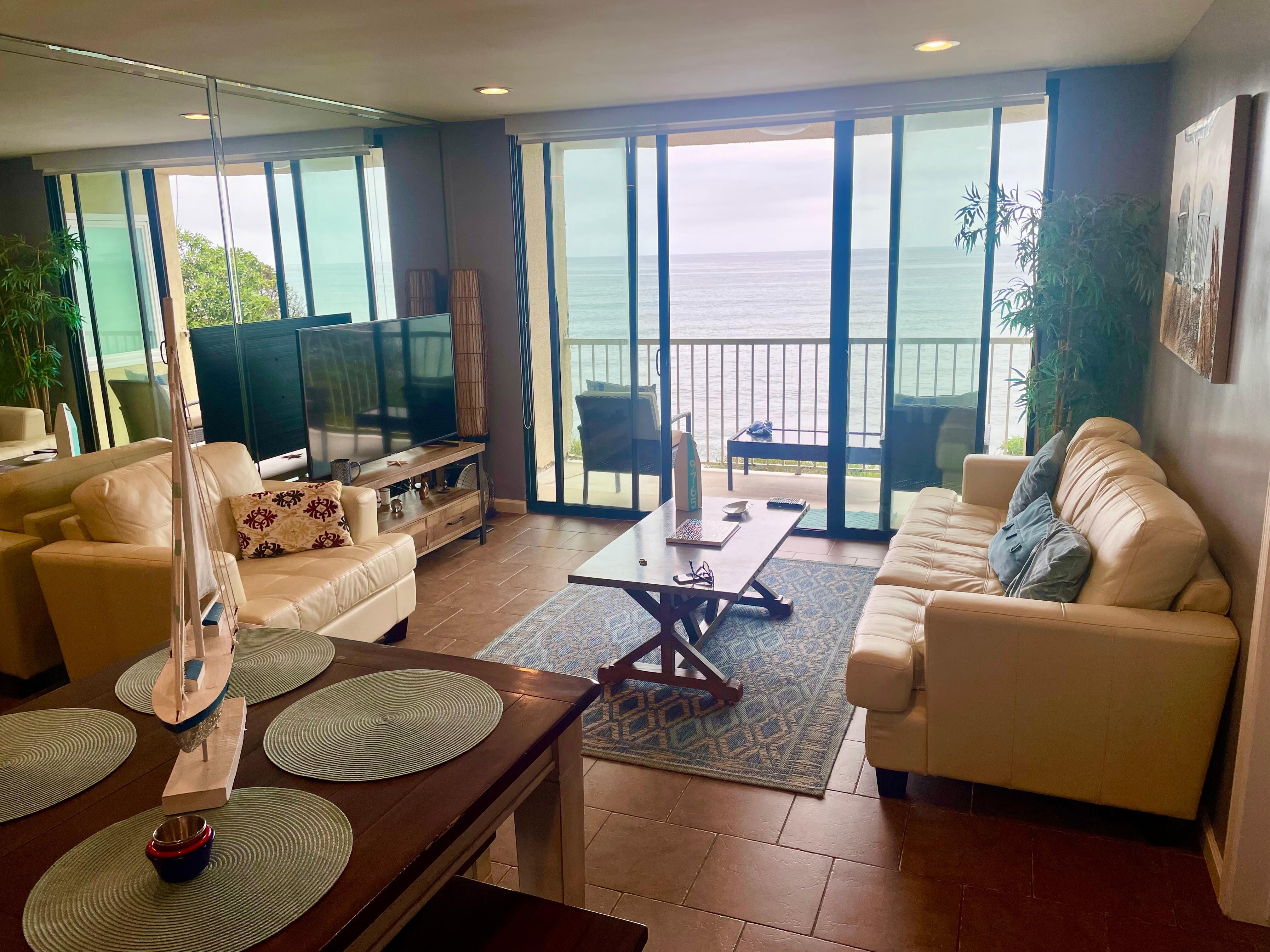 The stylish, comfortable living area. 