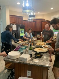 Gathering supper the first night.