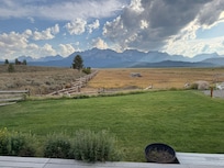 The Sawtooth Range view from the patio.