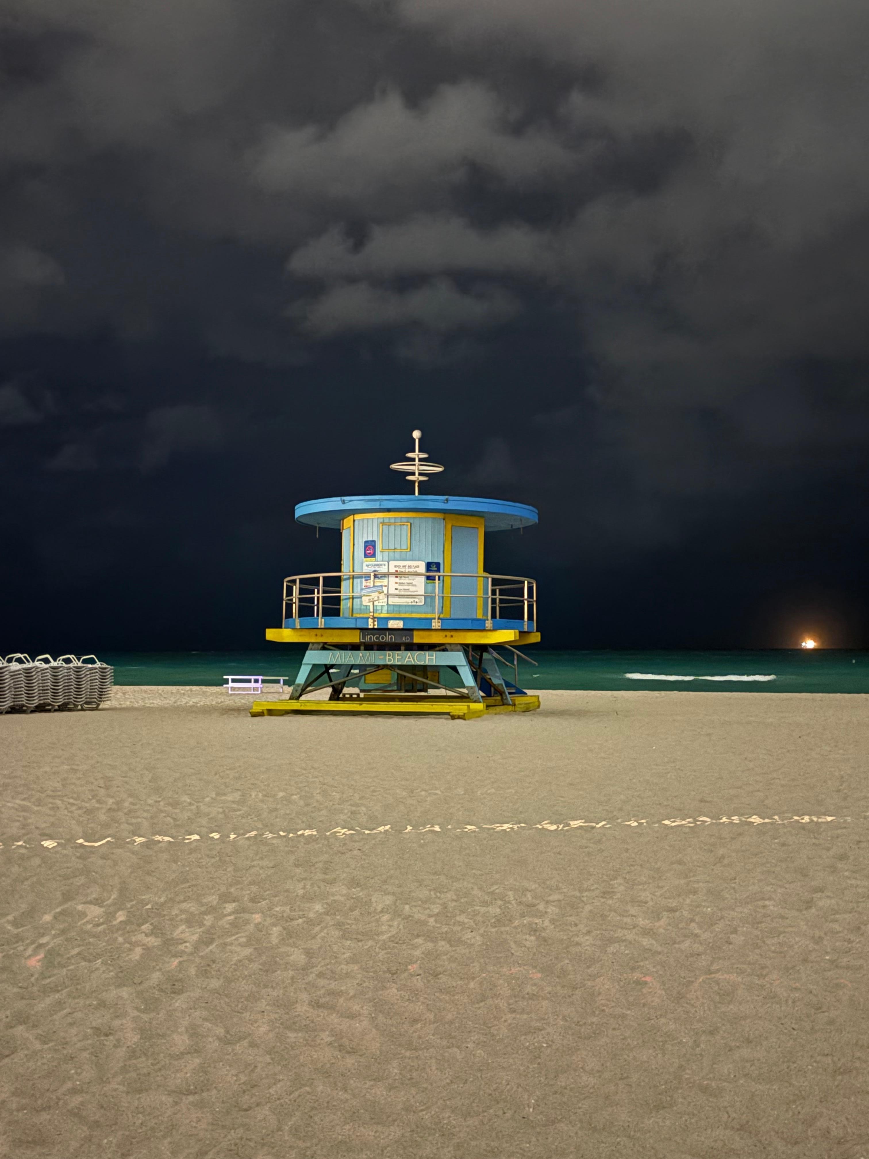 Beach and lifeguard tower 