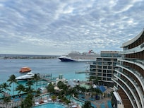 From the balcony of my room, seeing large cruise ships passing