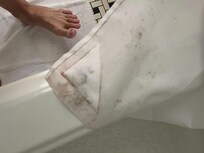 Shower curtain was moldy and should have been replaced.