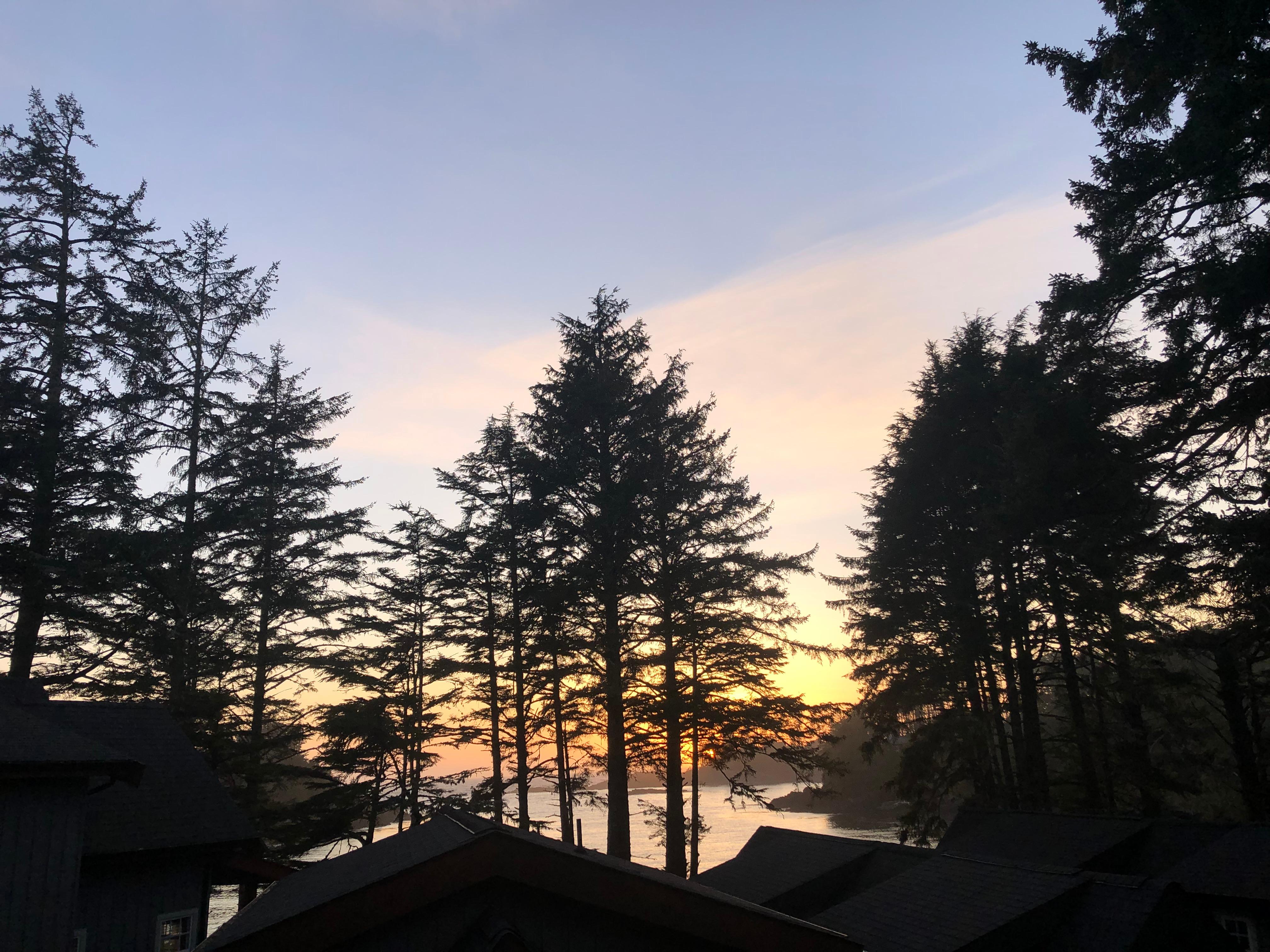 Sunset view from the hot tub