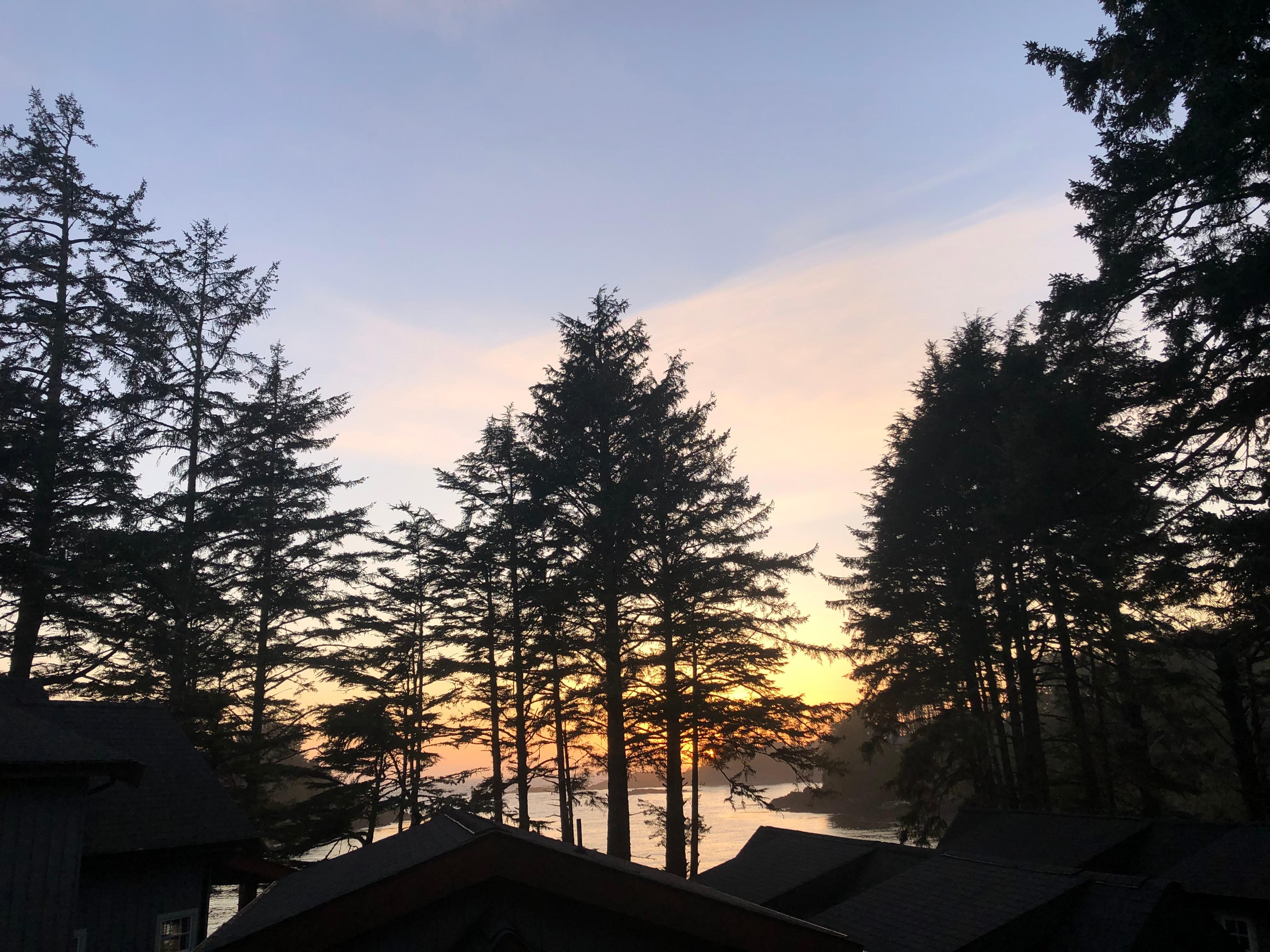 Sunset view from the hot tub