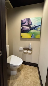 Toilet with bidet.