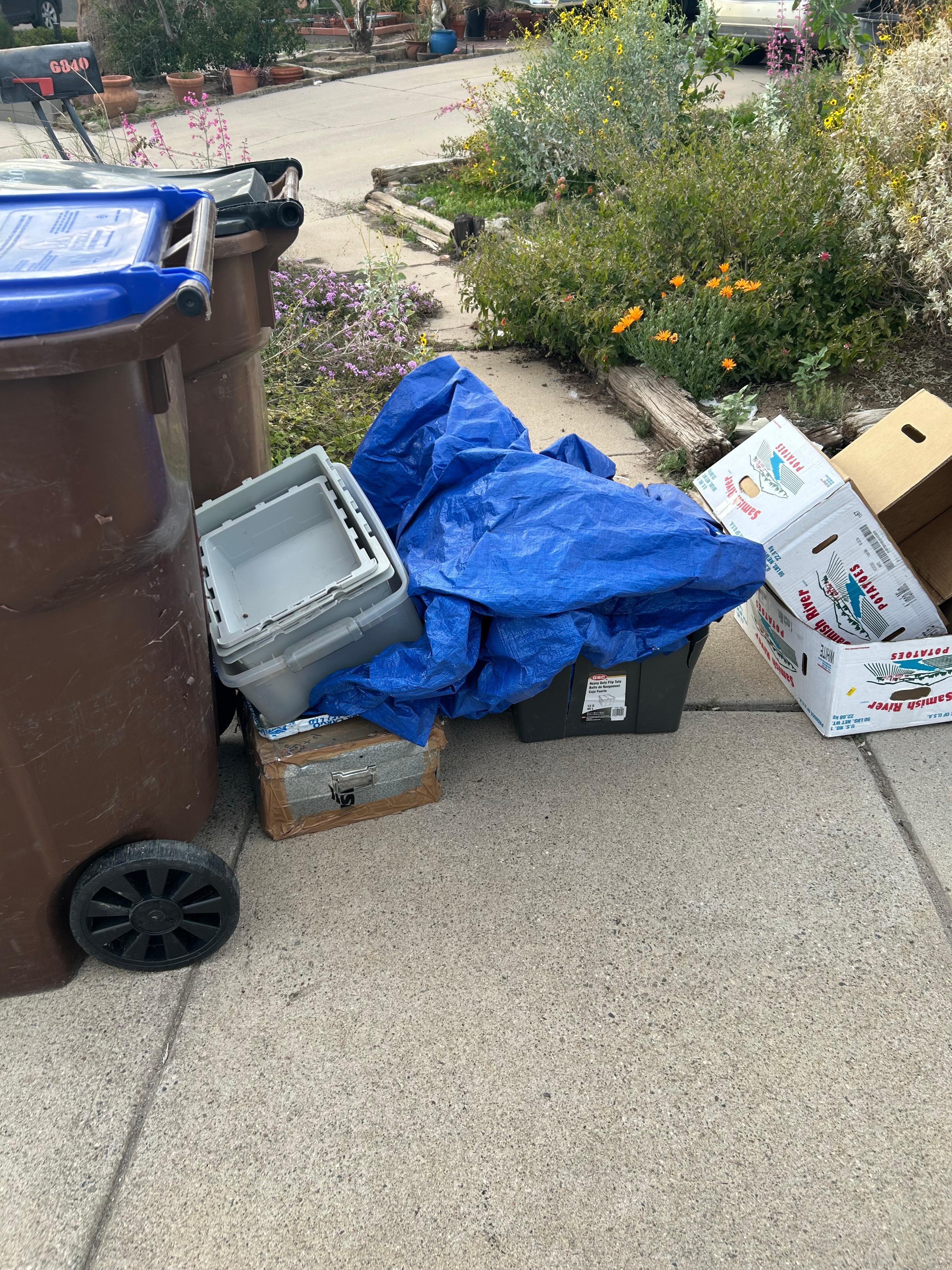 Garbage out front 