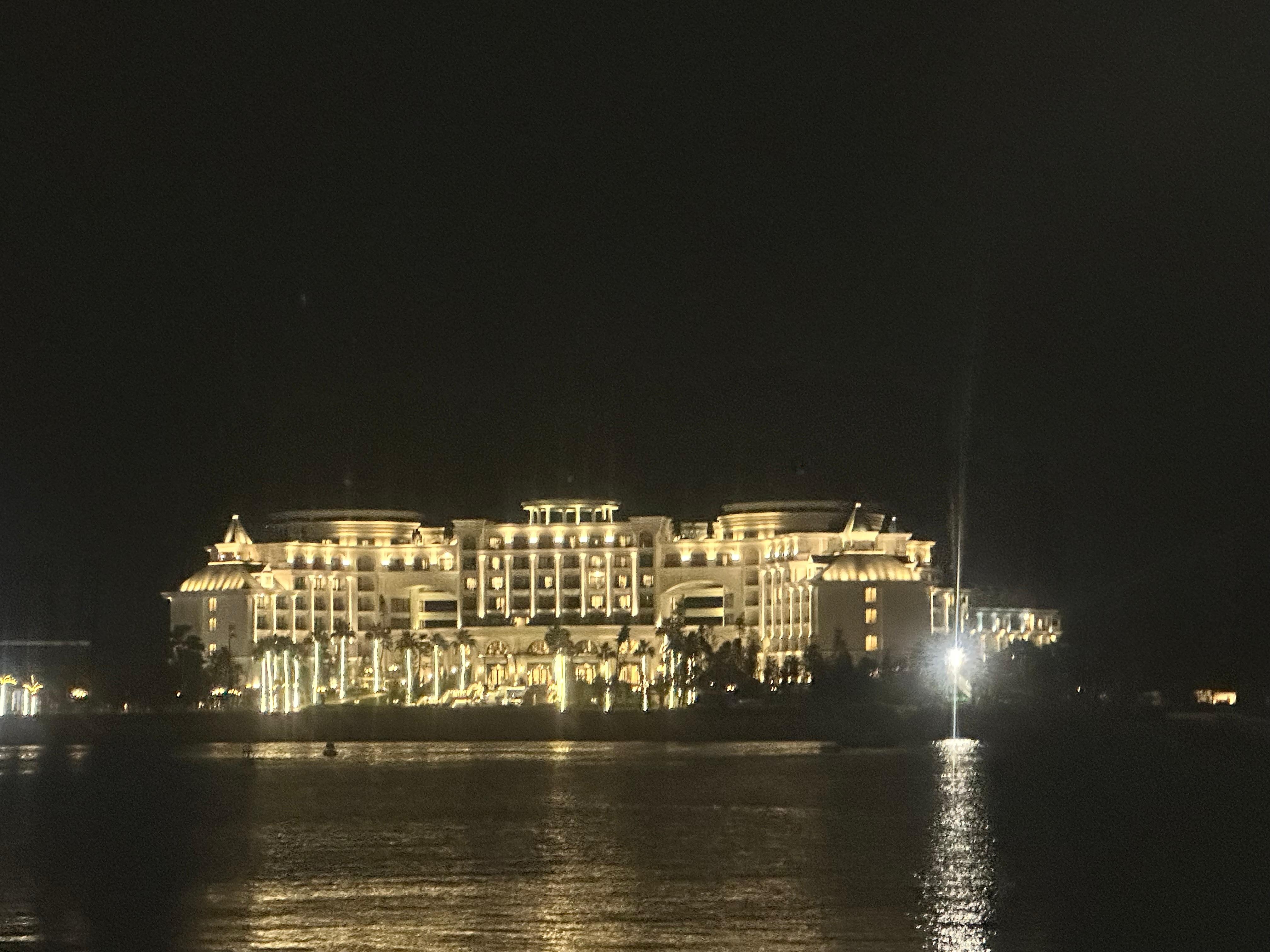 At night