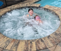 Kids love hot tub & pool.