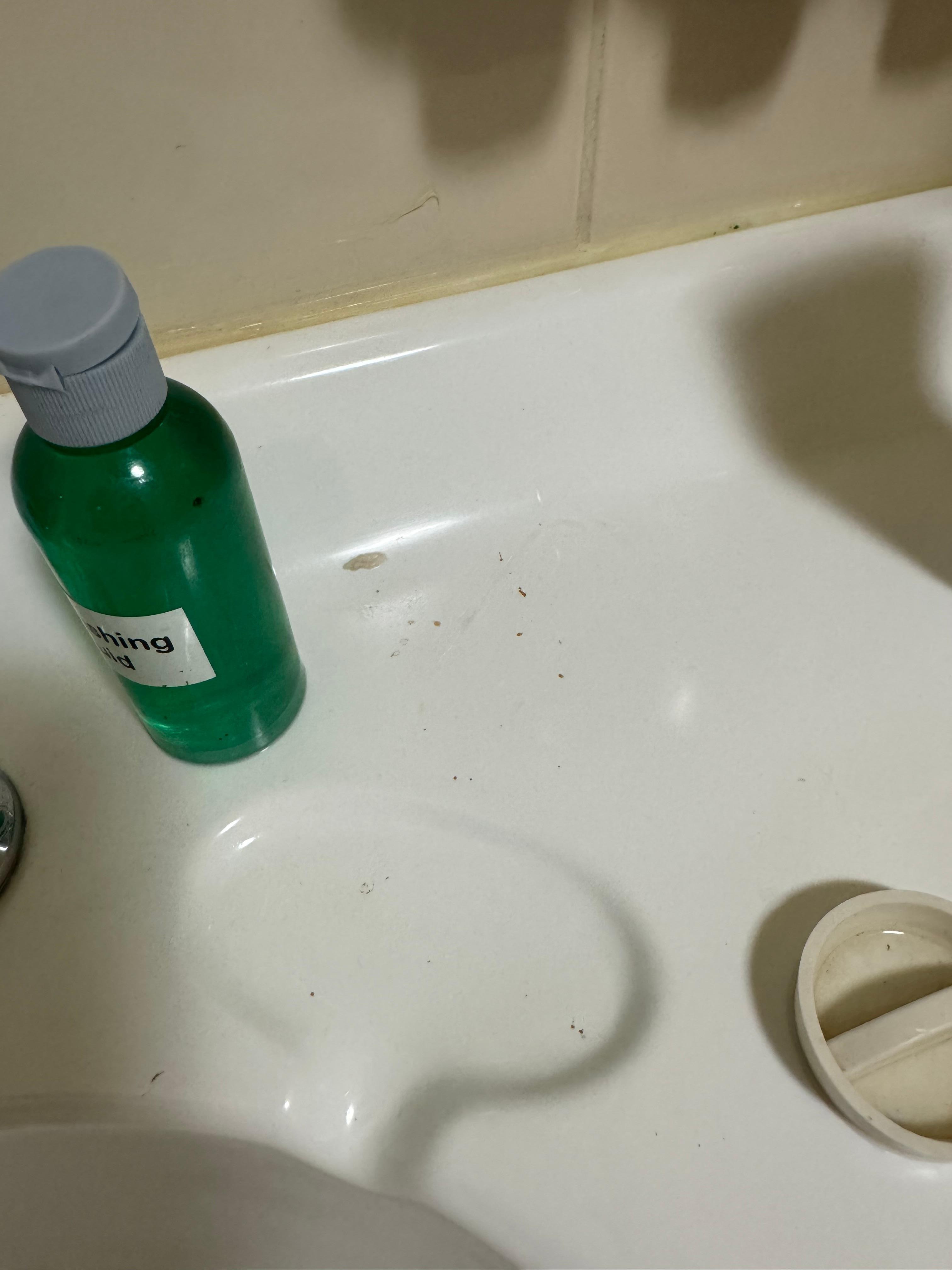 Around sink was not clean