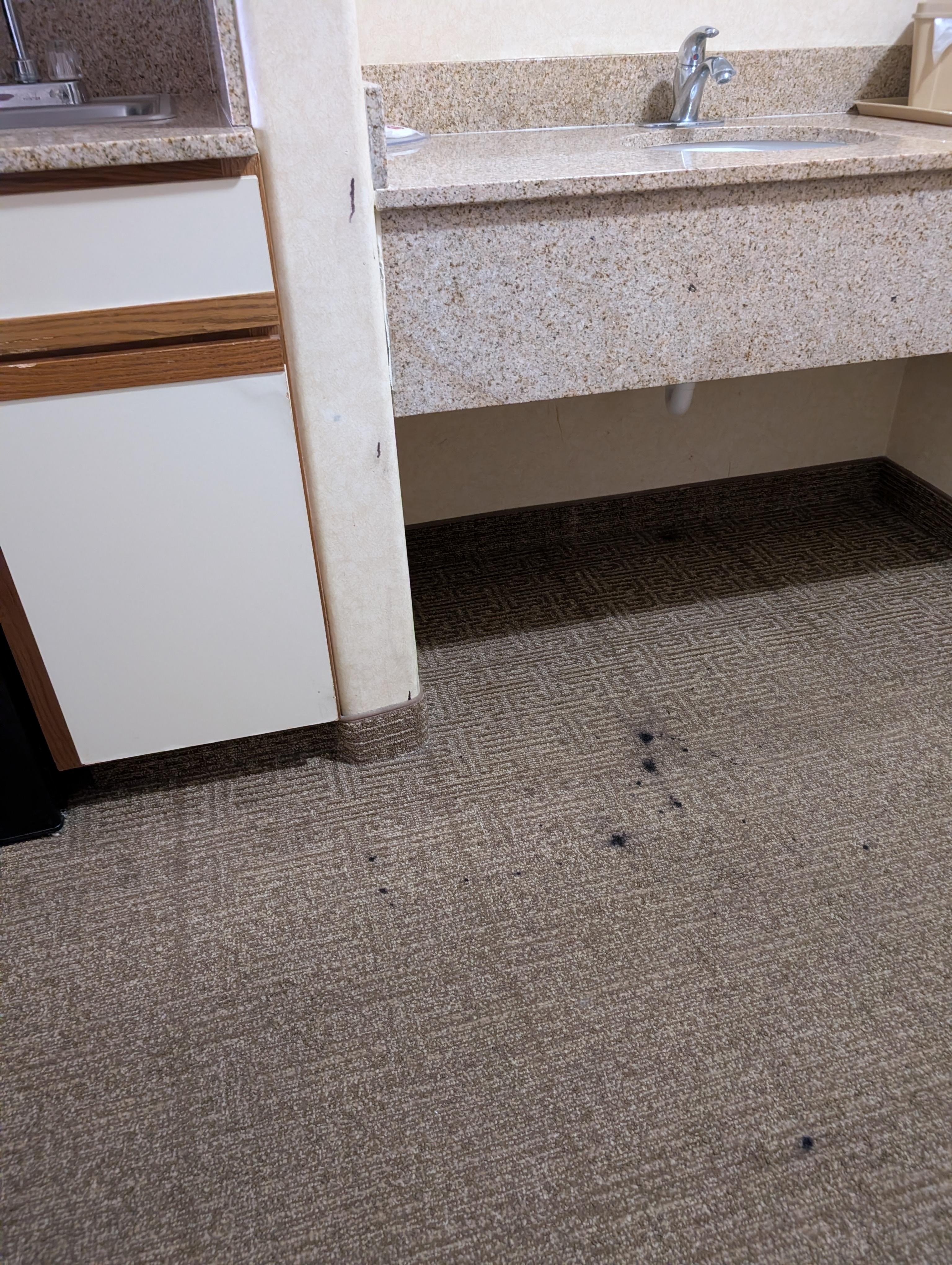 Ink all over the floor and walls.