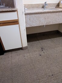 Ink all over the floor and walls.