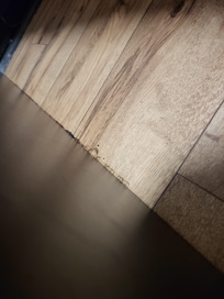 Something spilled along the bed and the gunk was never cleaned