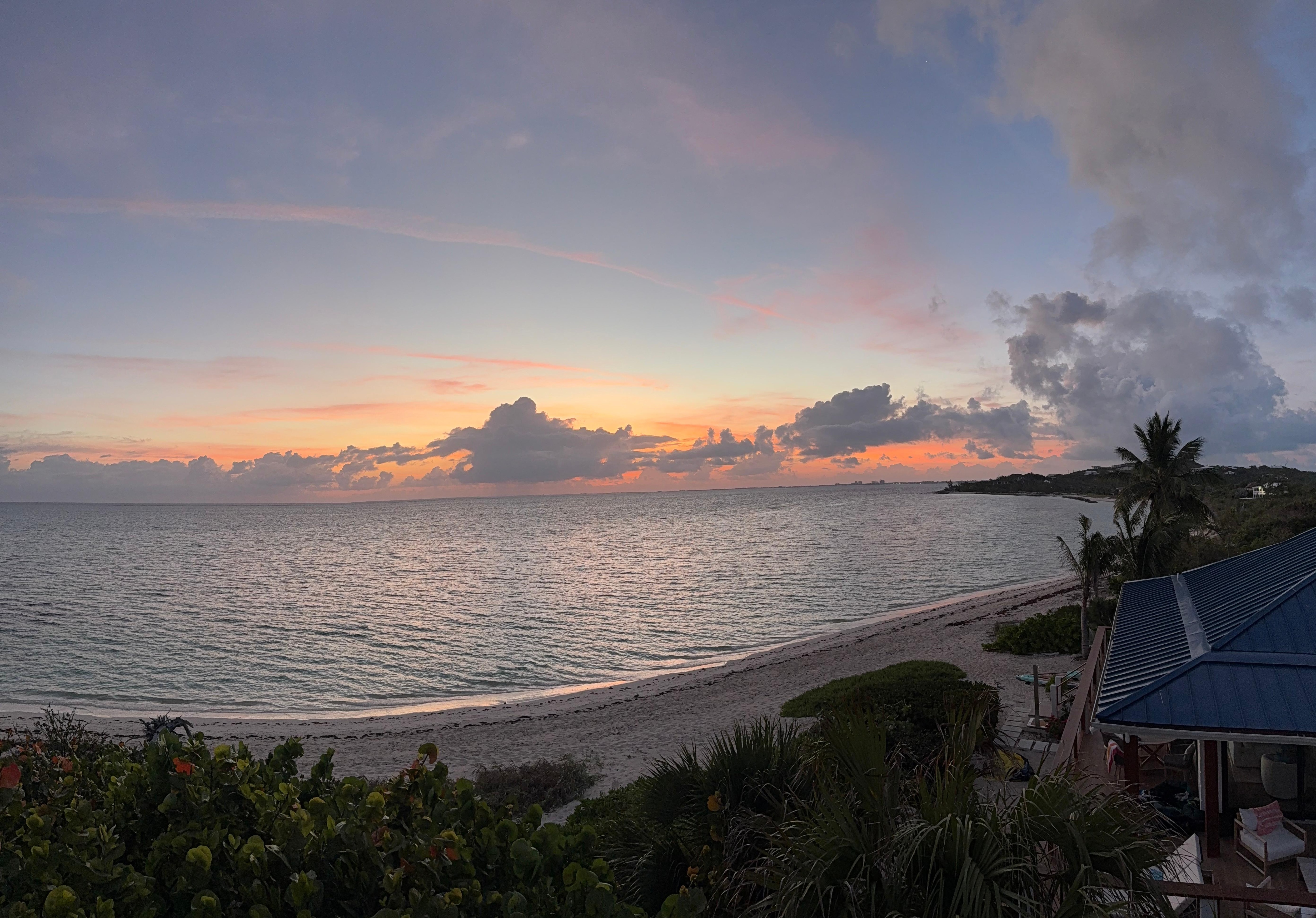 Sunrise from the rooftop deck.