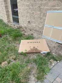 Outside the temporary entrance