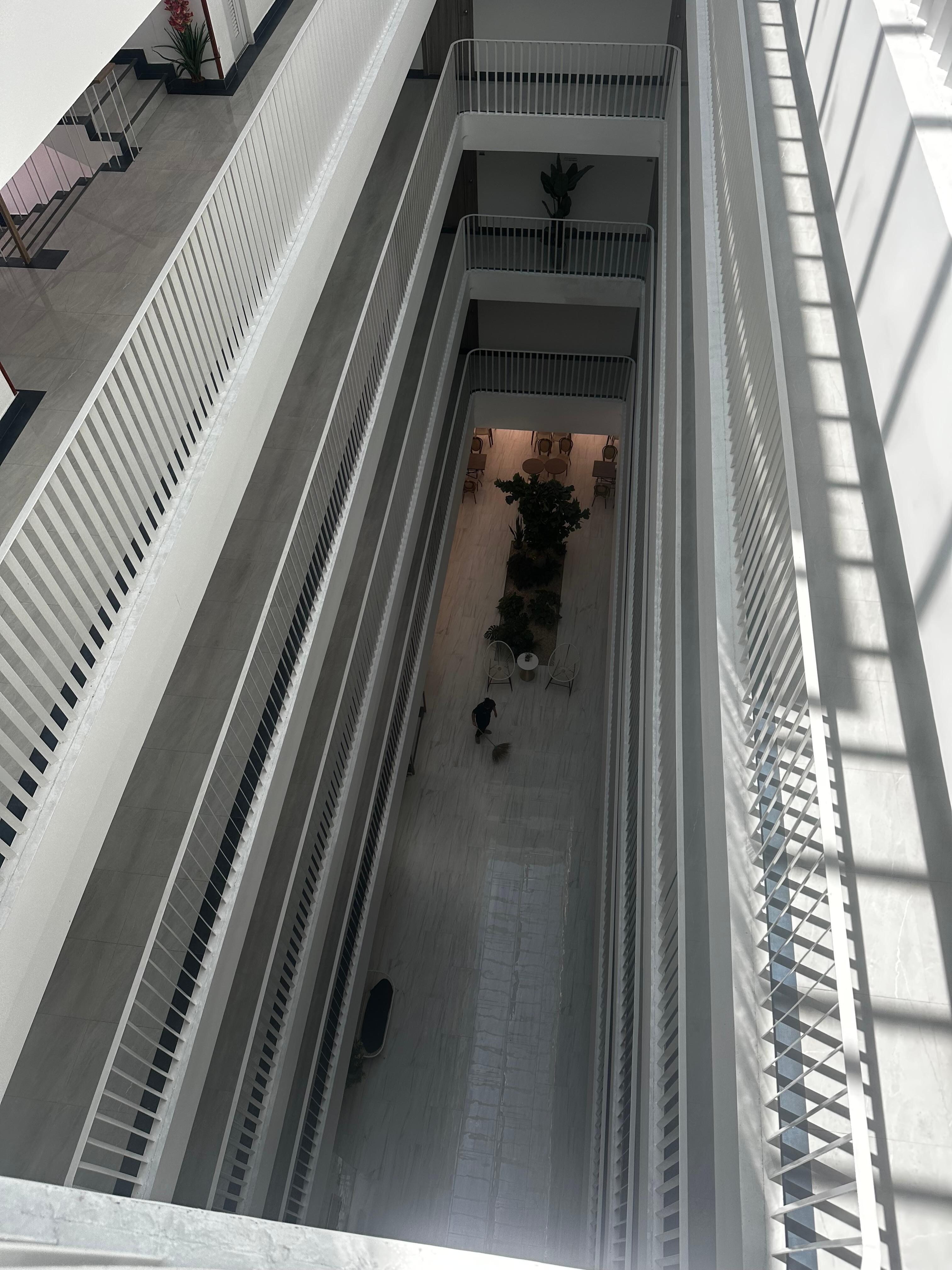 The view [looking down] from the 6th Floor.