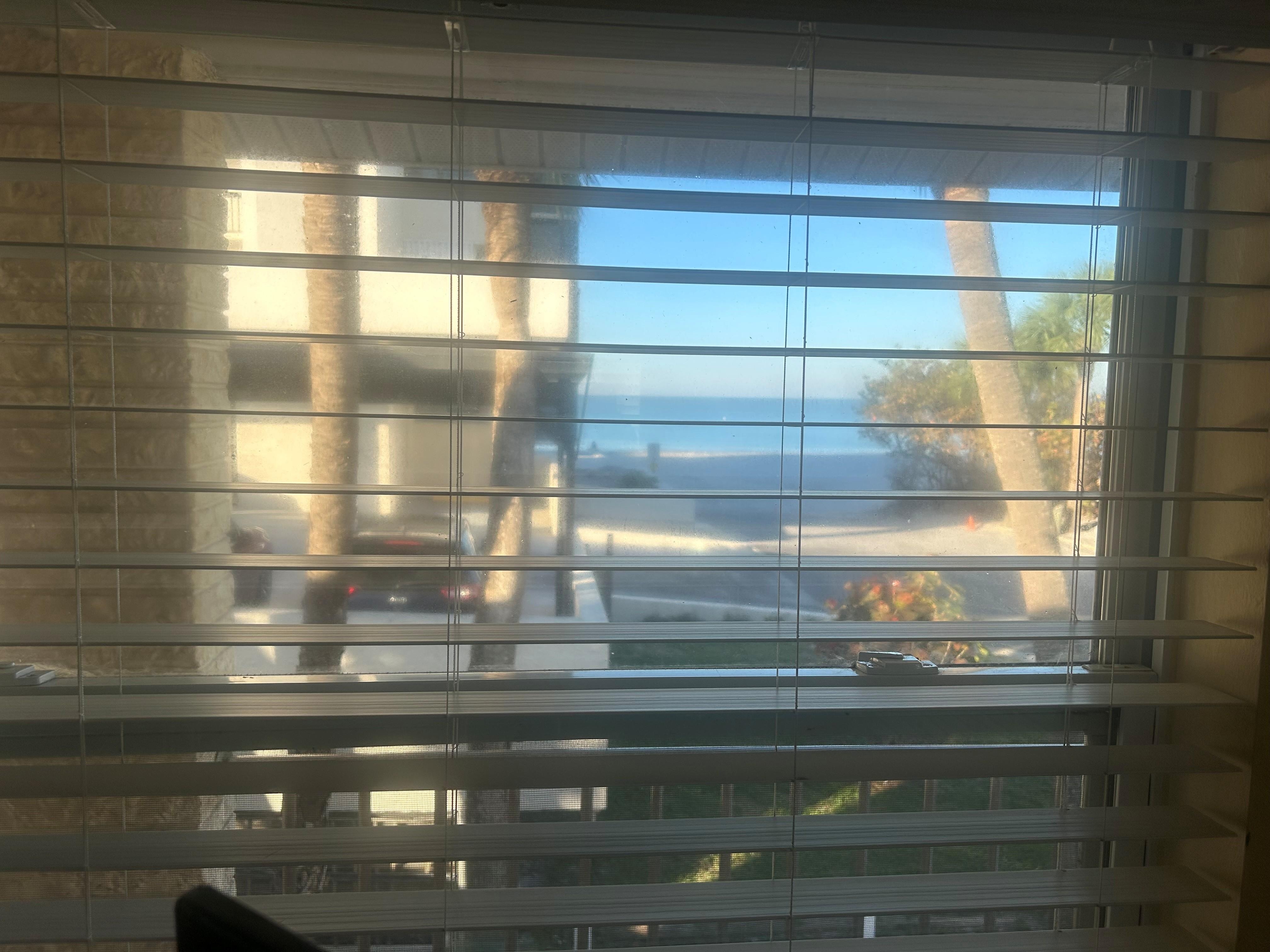 You can barely see anything through windows caked with dirt