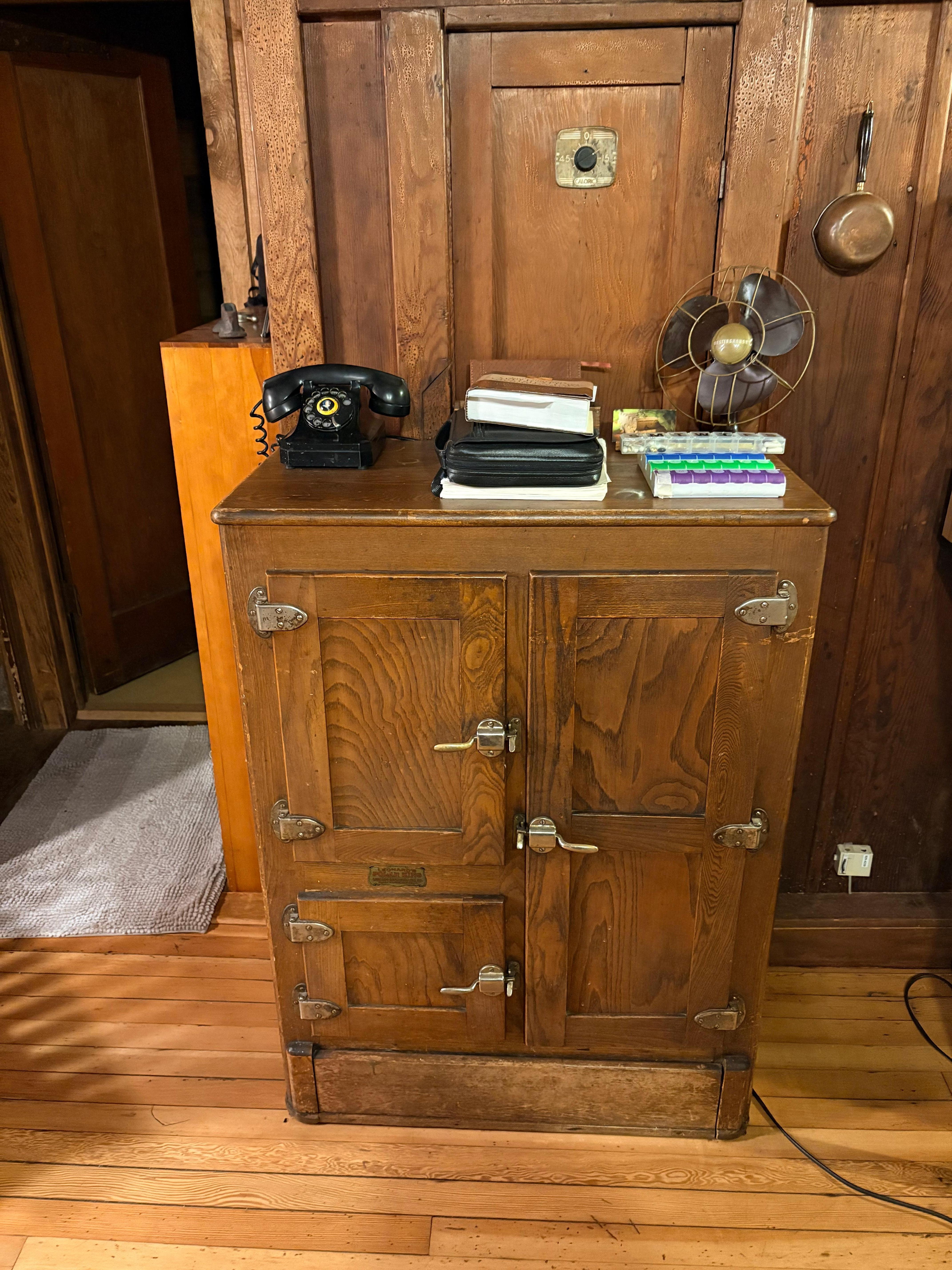 Actual ice box before fridges but now used for storage:)
