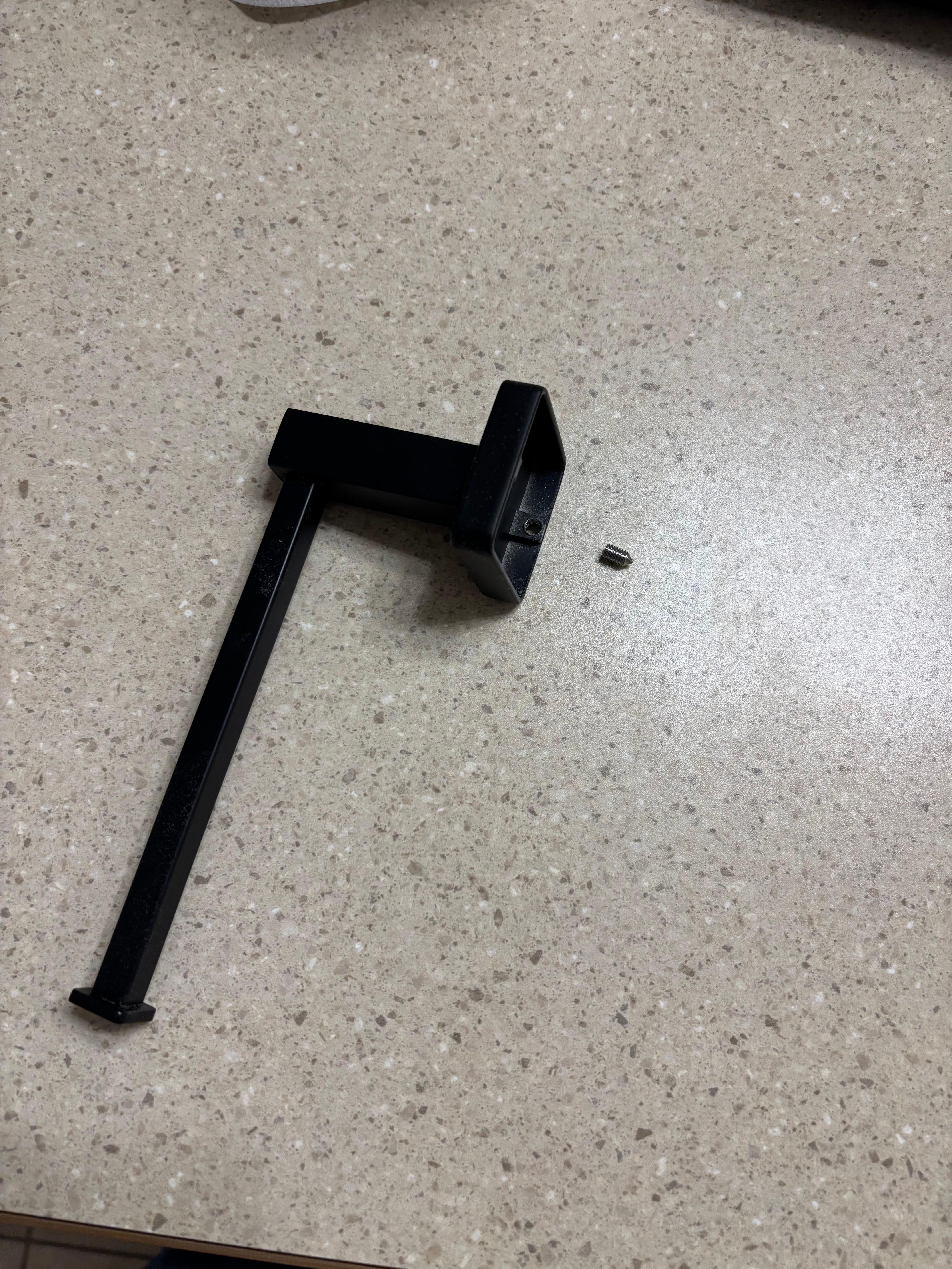 The allen head screw is too short to lock behind the round fixture below and kept falling off