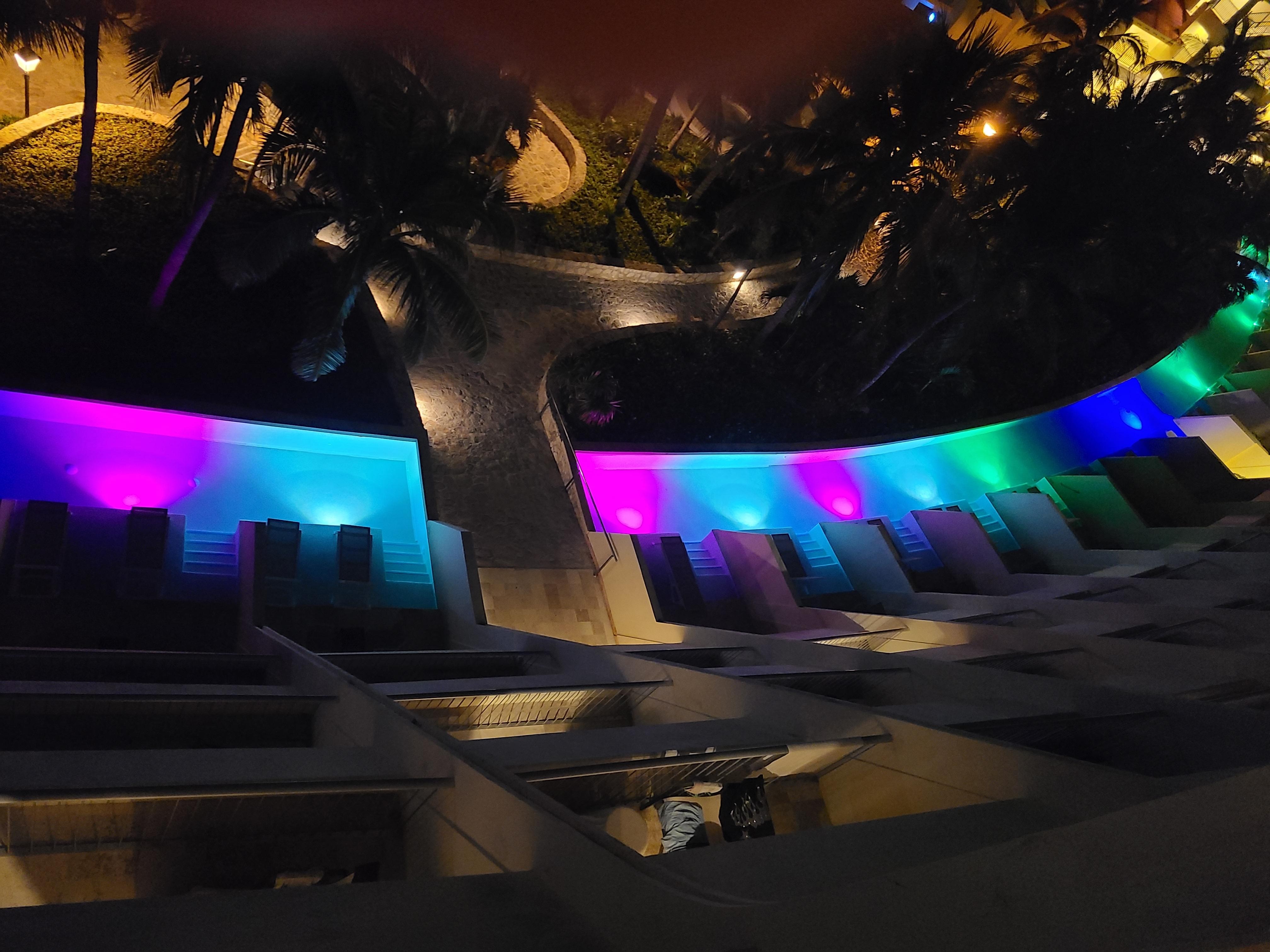 Balcony view at night