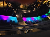 Balcony view at night