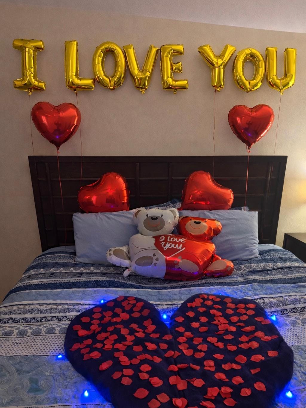 This was our anniversary and when we arrived they SUPRISED us with the blanket on the bed folded into a heart! I added my finishing touches! It was PERFECT!